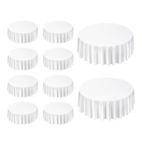White Round Tablecloths 10 Pack, 120 Inches in Diameter, Stain- & Wrinkle- Resistant, Machine Washable Table Clothes