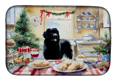 Newfoundland Christmas Cookies Dish Drying Mat Absorbent Dish Drying Mat Pad for Kitchen Counter Dish Drainer Mat for Countertop, 14 x 21", Multi (Default: Default)