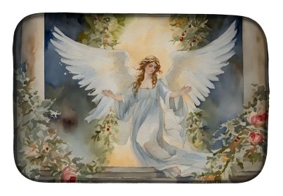 Christmas Angel Dish Drying Mat Absorbent Dish Drying Mat Pad for Kitchen Counter Dish Drainer Mat for Countertop, 14 x 21", Multicolor (Default: Default)